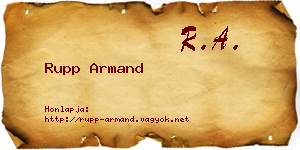Rupp Armand névjegykártya